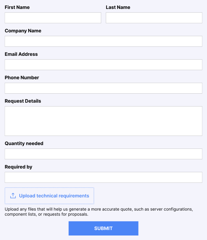 Inquiry cart to capture RFQs